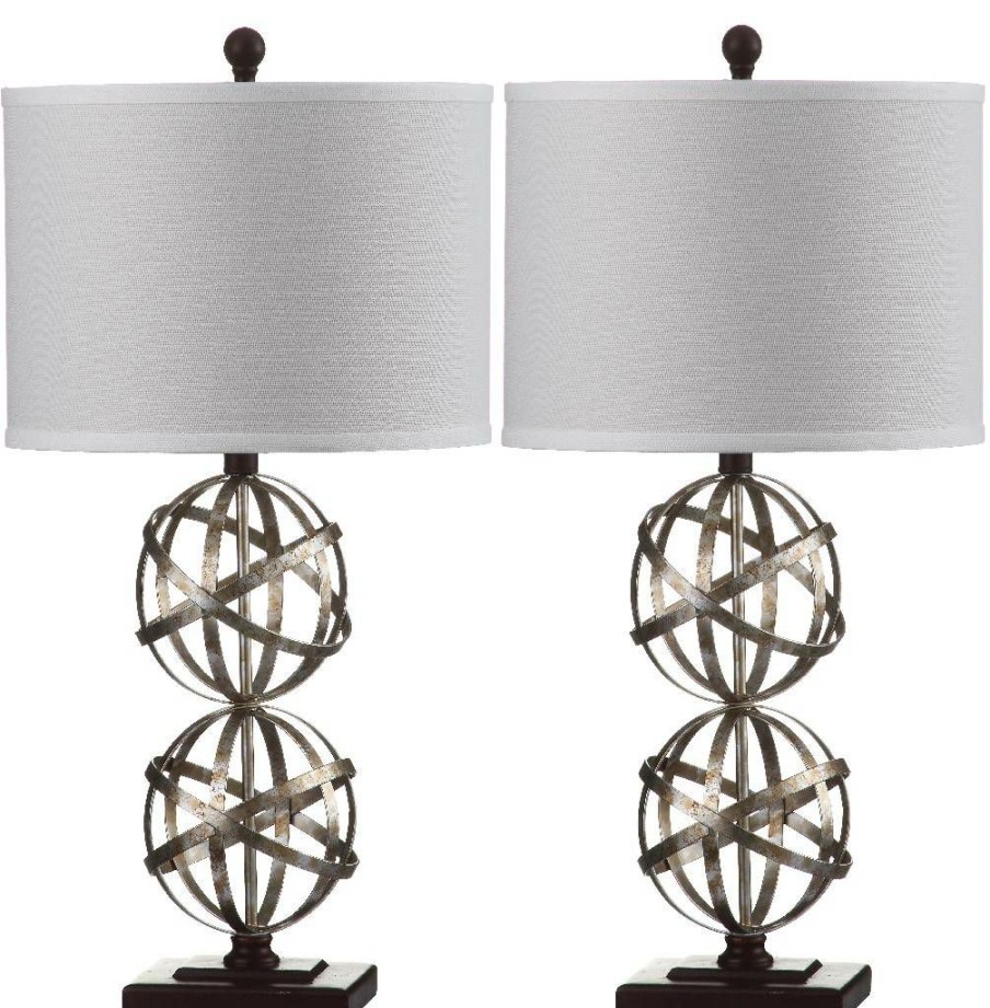 Lamps * | Classical Haley 28-Inch H Double Spher Table Lamp (Set Of 2) Safavieh Lit4321A-Set2