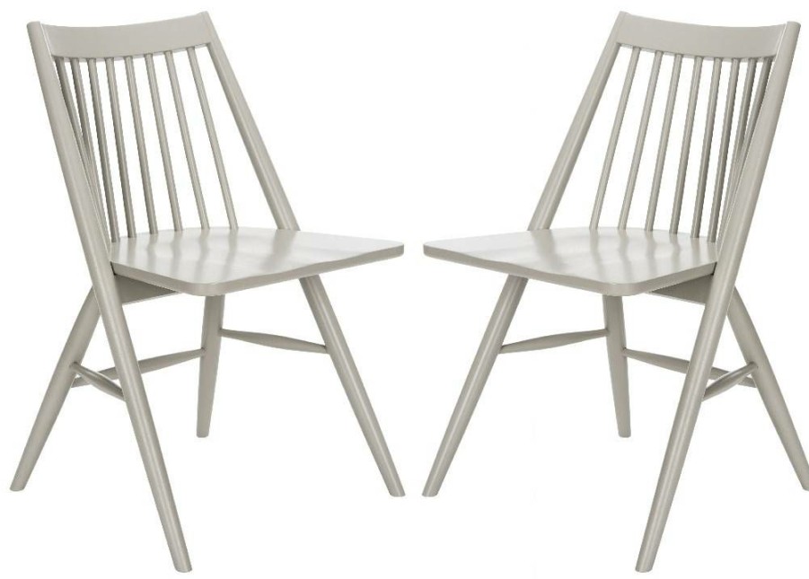 Furniture * | Hot Sell Wren 19 H Spindle Dining Chair In Grey (Set Of 2) Safavieh Dch1000C-Set2