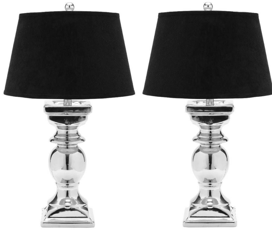 Lamps * | Shop New Helen 27.5-Inch H Silver Baluster Lamp (Set Of 2) Safavieh Lit4017A-Set2