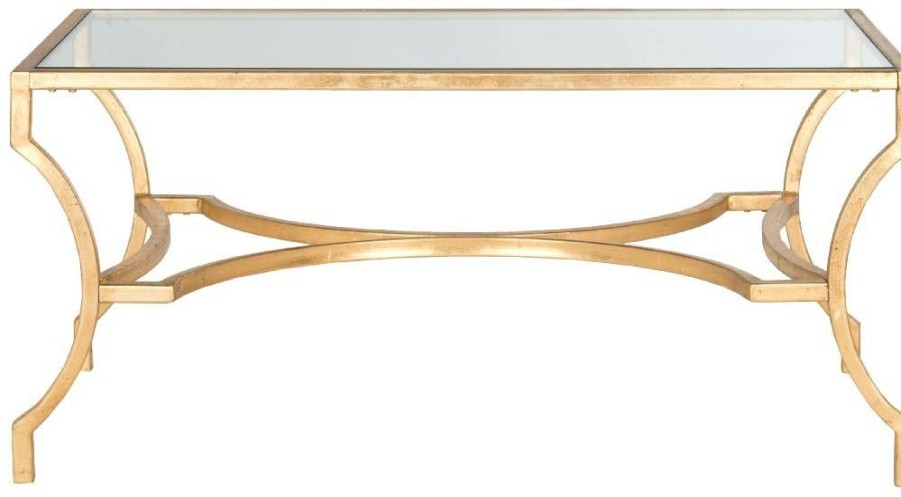 Living Furniture * | Excellent Quality Alphonse Coffee Table In Gold Safavieh Fox2541A