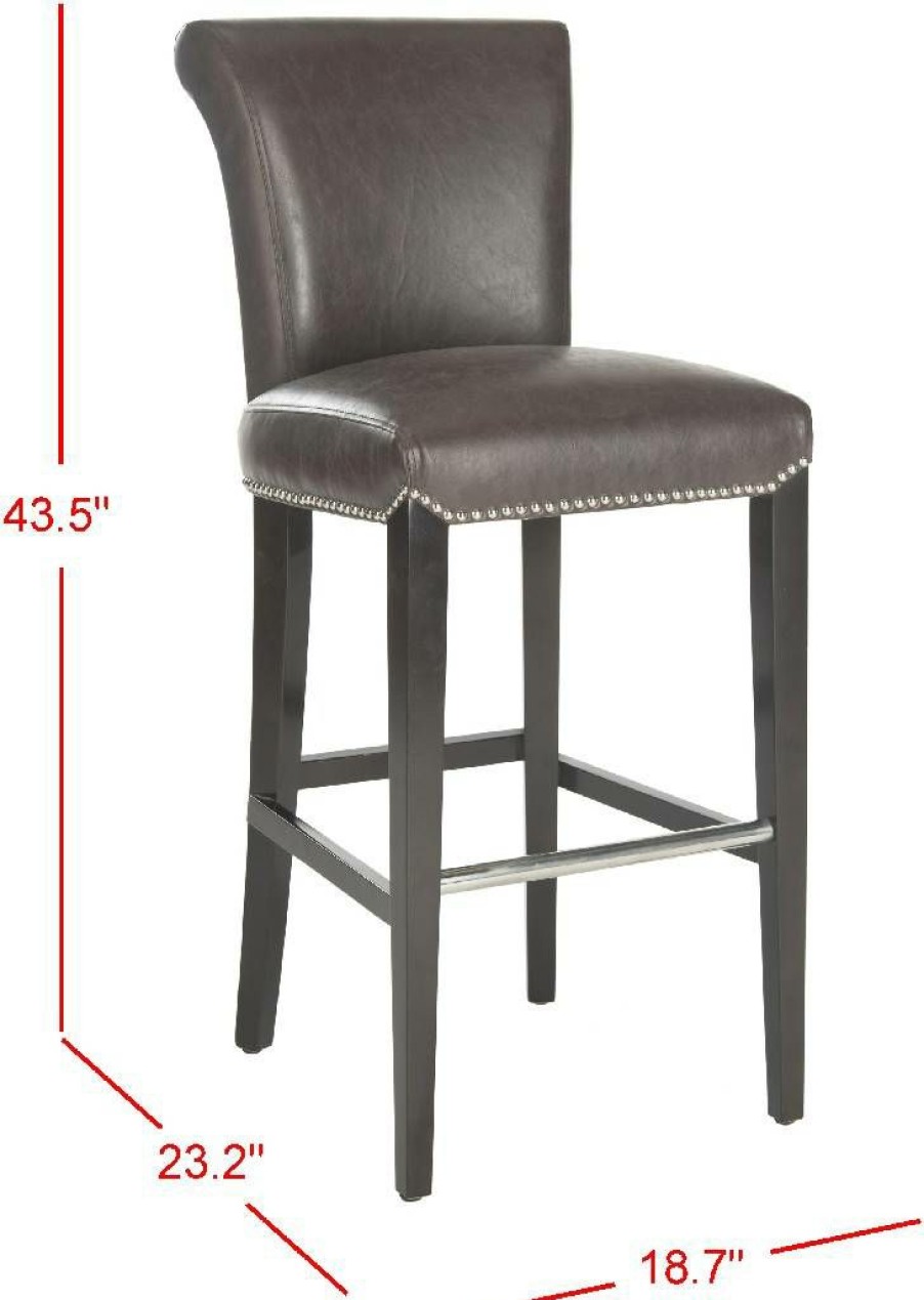 Furniture * | Wholesale Seth Bar Stool In Antique Brown/Espresso Safavieh Mcr4510G