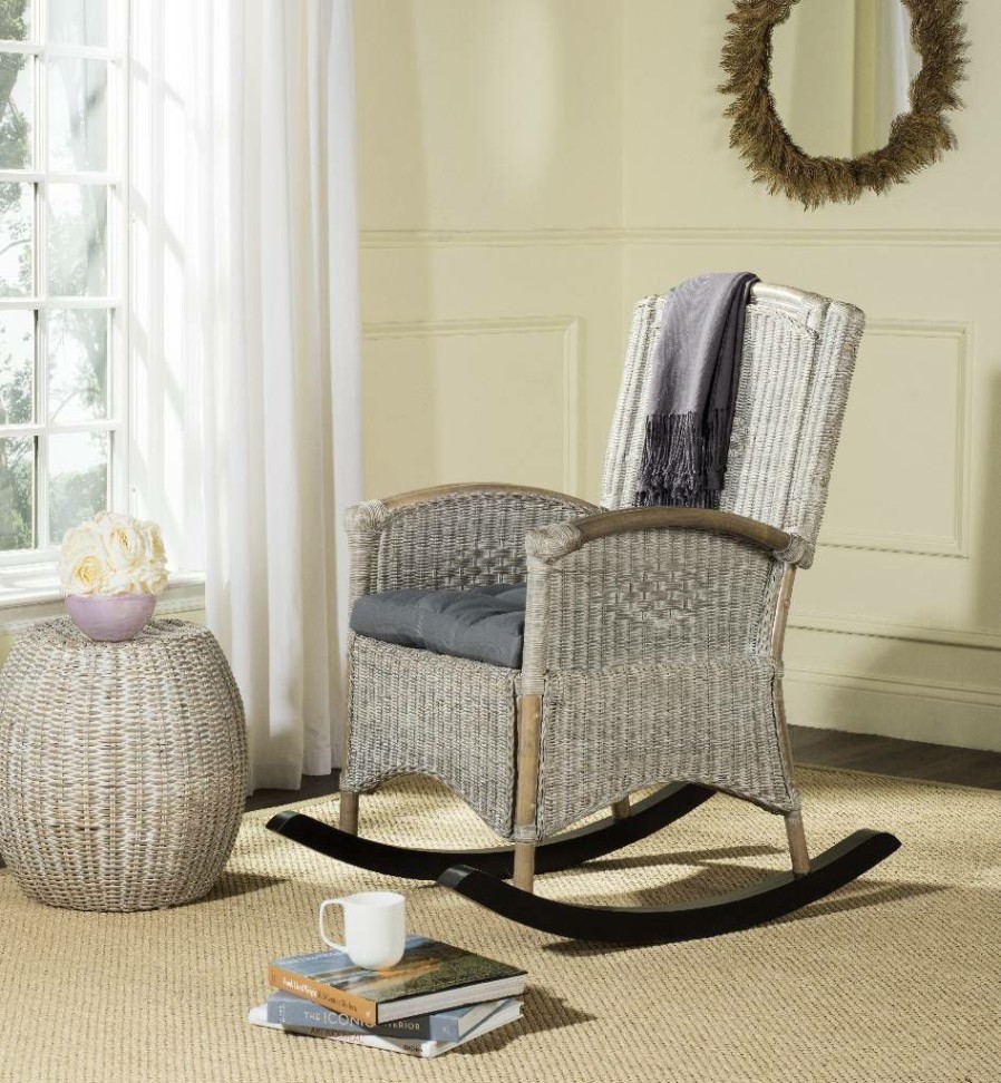 Living Furniture * | Hot Sell Verona Rocking Chair In Antique Grey Safavieh Sea8034A