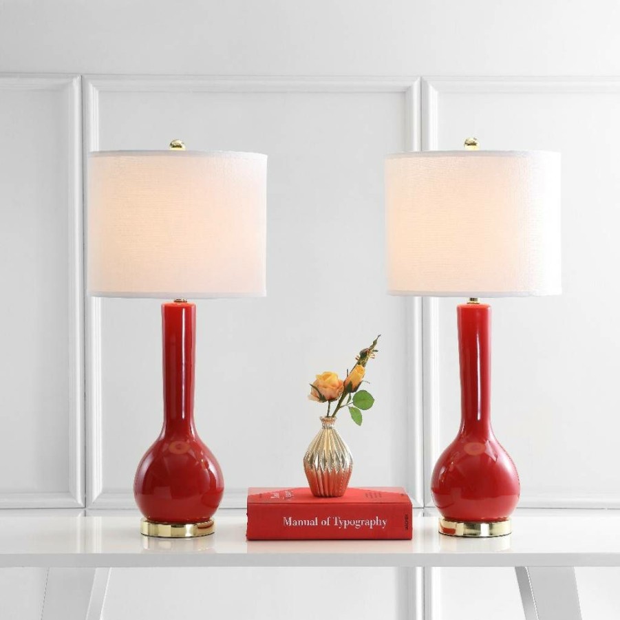 Lamps * | Fire Sale Mae 30.5-Inch H Long Neck Ceramic Table Lamp (Set Of 2) Safavieh Lit4091E-Set2