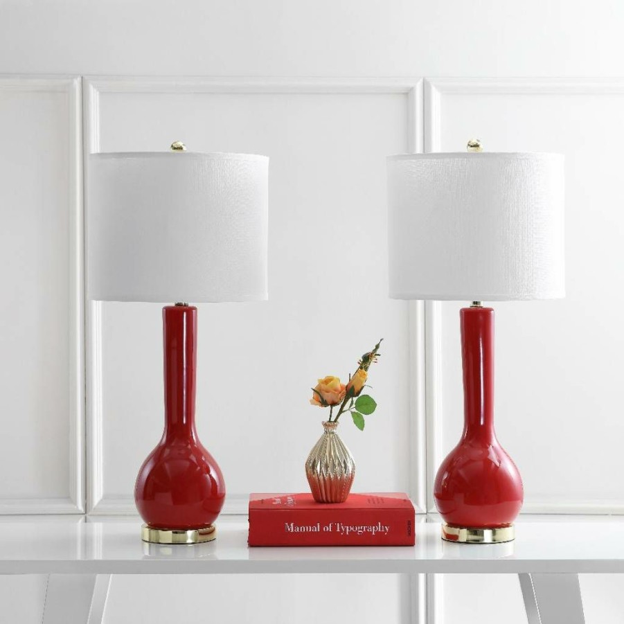 Lamps * | Fire Sale Mae 30.5-Inch H Long Neck Ceramic Table Lamp (Set Of 2) Safavieh Lit4091E-Set2