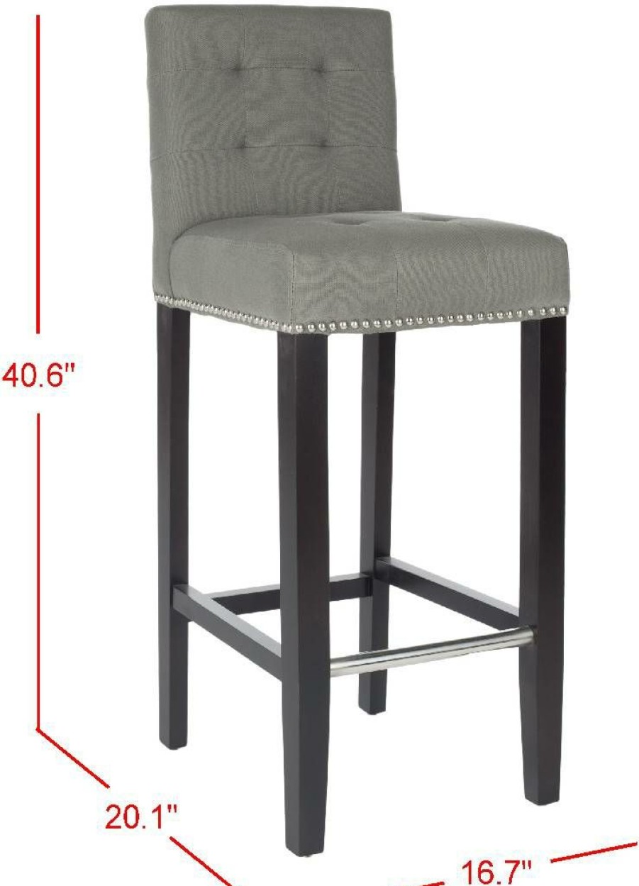 Furniture * | Special Offers Thompson Bar Stool In Sea Mist/Espresso Safavieh Mcr4505D