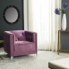 Living Furniture * | Promotions Hollywood Glam Tufted Acrylic Plum Club Chair W/ Silver Nail Heads In Plum/Clear Safavieh Mcr4212B