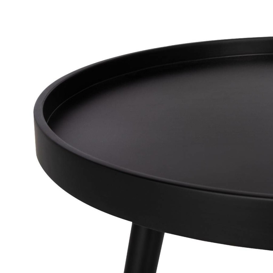 Living Furniture * | Best Price Fritz Round Tray Top Side Table In Black Safavieh Acc4204A