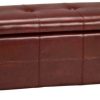 Living Furniture * | With Discount Maiden Tufted Storage Bench Lg In Cordovan/Black Safavieh Hud8229C