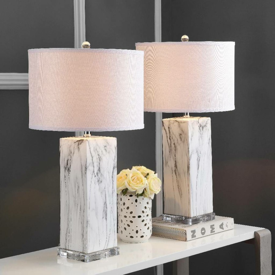 Lamps * | Online Sale Olympia Marble Table Lamp (Set Of 2) Safavieh Lit4500A-Set2