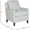 Living Furniture * | With Discount Buckler Club Chair Silver Nail Heads In Grey/White/Espresso Safavieh Mcr4613E