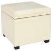 Living Furniture * | Featured Madison Square Ottoman In Flat Cream/Black Safavieh Hud8228K