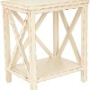 Living Furniture * | Featured Mia End Table In Vintage Cream Safavieh Amh6535A