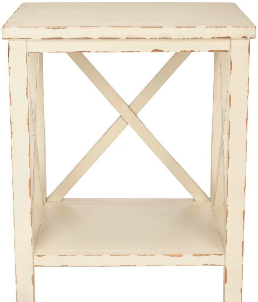 Living Furniture * | Featured Mia End Table In Vintage Cream Safavieh Amh6535A