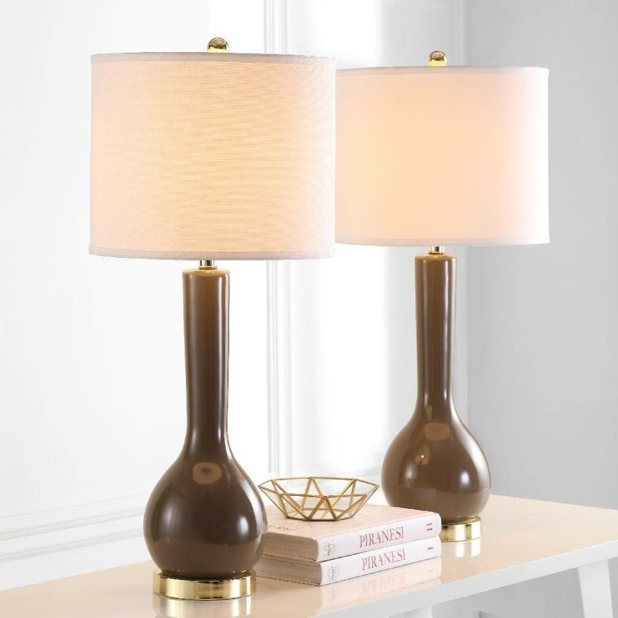 Lamps * | New Mae 30.5-Inch H Long Neck Ceramic Table Lamp (Set Of 2) Safavieh Lit4091L-Set2