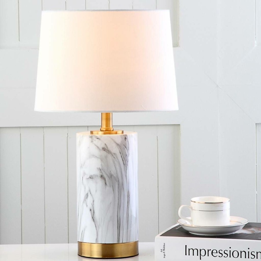 Lamps * | Promotions Clarabel Marble 18.25-Inch H Table Lamp Safavieh Tbl4043A