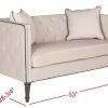 Living Furniture * | Promotions Sarah Tufted Settee W/ Pillows In Taupe/Black/Espresso Safavieh Fox6206E