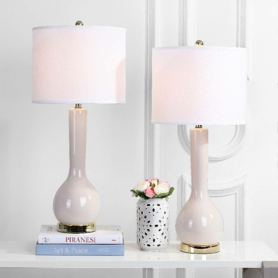 Lamps * | Promotions Mae 30.5-Inch H Long Neck Ceramic Table Lamp (Set Of 2) Safavieh Lit4091F-Set2