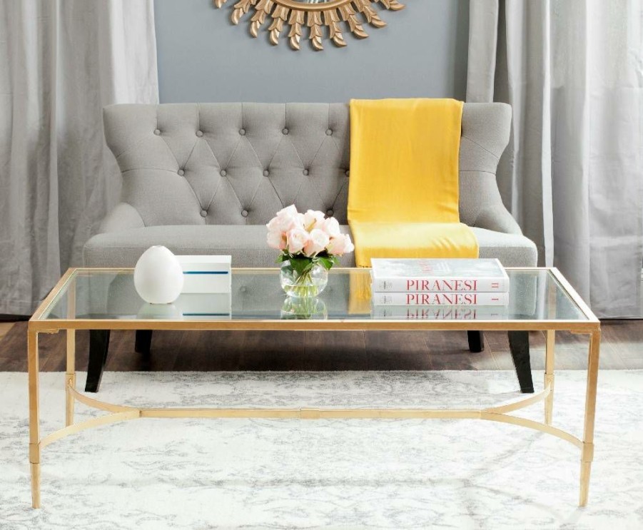 Living Furniture * | Classical Antwan Coffee Table In Gold Safavieh Fox2547A