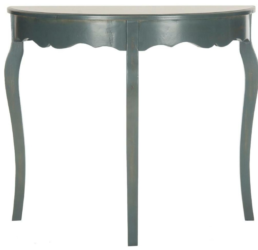 Living Furniture * | Classical Aggie Console In Steel Teal Safavieh Amh6637B