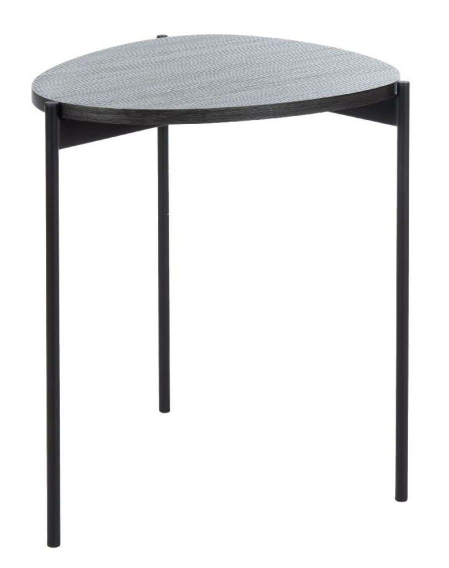 Living Furniture * | Outlet Sven Side Table In Dark Grey Oak/Black Safavieh Acc4203A