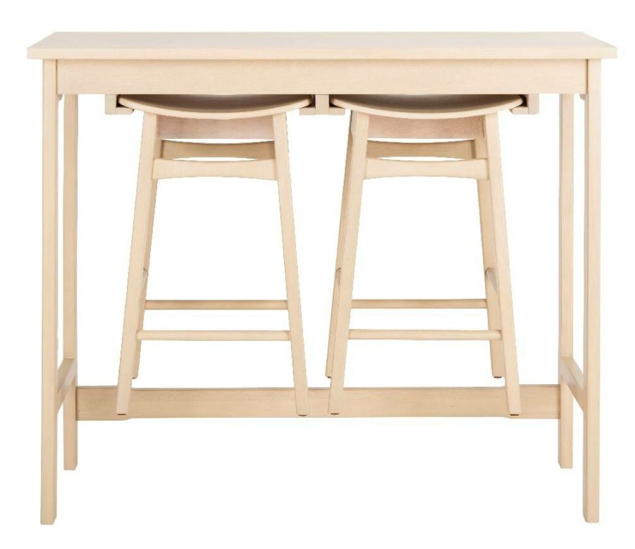 Furniture * | Wholesale Colbie 3 Piece Pub Set In White Oak Safavieh Dns1000A