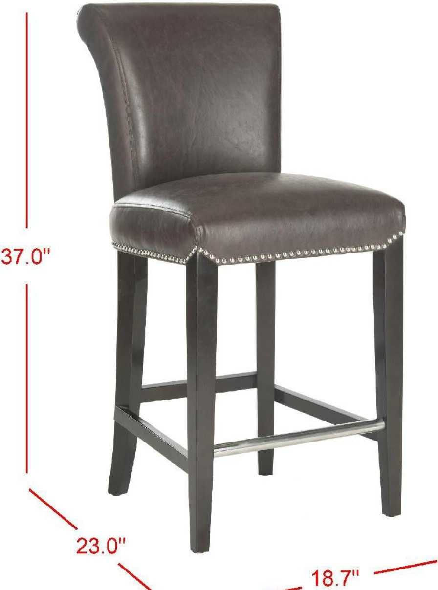 Furniture * | Limited Edition Seth Counter Stool In Antique Brown /Espresso Safavieh Mcr4509G