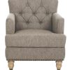 Living Furniture * | Promotions Colin Tufted Club Chair In Taupe/White Wash Safavieh Hud8212F