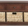 Living Furniture * | Promotions Damien 3 Drawer Storage Bench In Dark Cherry Safavieh Amh5701D