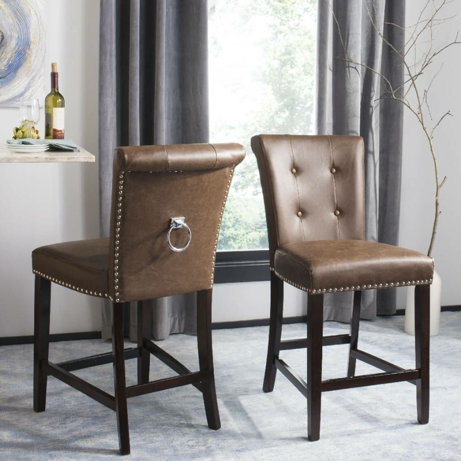 Furniture * | Clearance Sale Taylor Counter Stool In Brown (Set Of 2) Safavieh Bst6301D-Set2