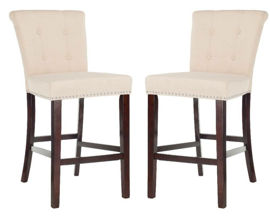 Furniture * | Featured Taylor Bar Stool In Beige Safavieh Bst6300C-Set2