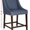 Furniture * | Crazy Deals Dylan Counter Stool In Navy/Espresso Safavieh Fox6221C