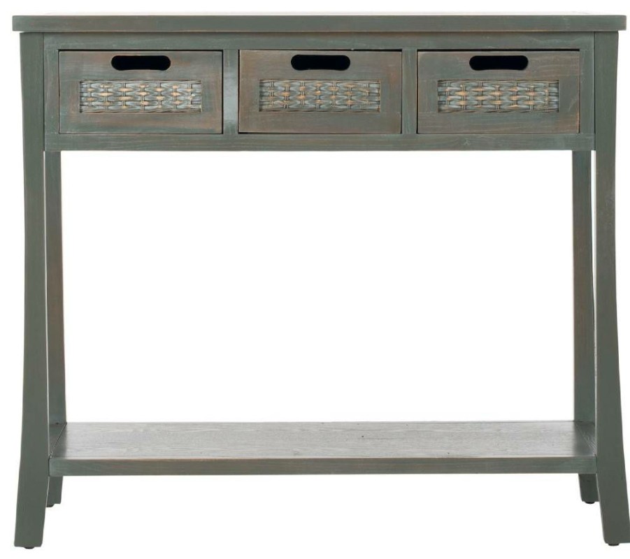 Living Furniture * | Clearance Sale Autumn 3 Drawer Console In French Grey Safavieh Amh6510D