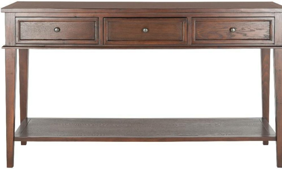 Living Furniture * | Shoping Manelin Console W/ Storage Drawers In Sepia Safavieh Amh6641A