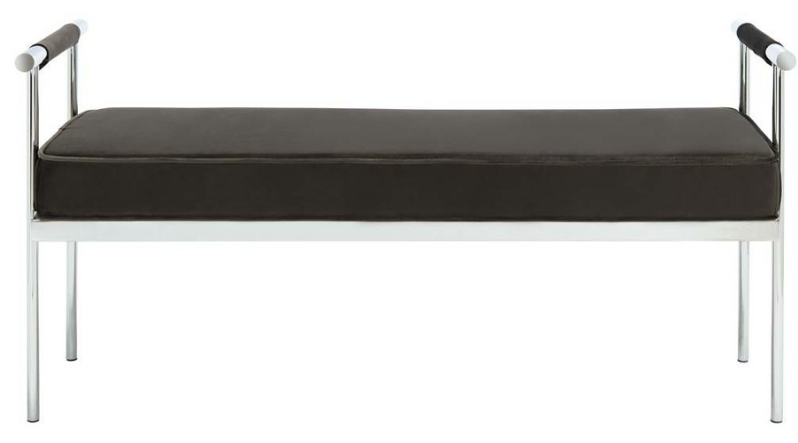 Living Furniture * | Featured Pim Long Rectangle Bench W/ Arms Safavieh Bch6206A