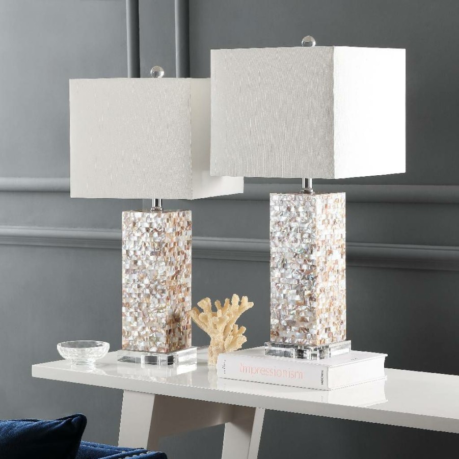 Lamps * | Online Sale Homer 26-Inch H Shell Table Lamp (Set Of 2) Safavieh Lit4106A-Set2