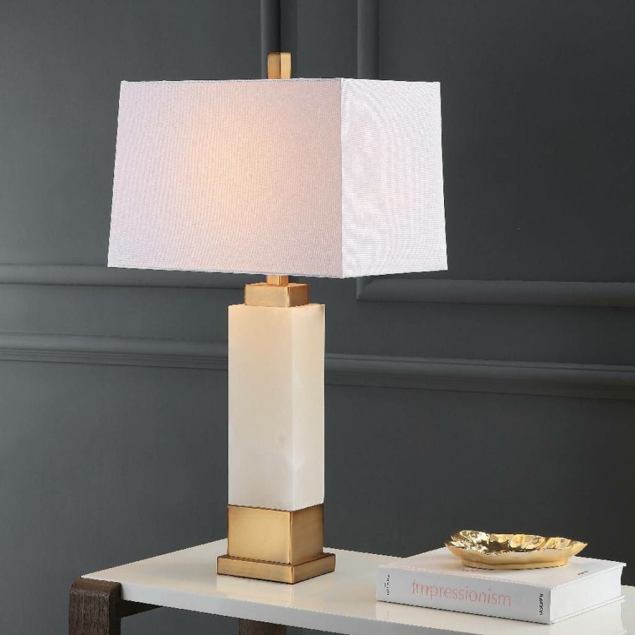 Lamps * | Closeout Sale Rozella Alabaster 29.5-Inch H Table Lamp Safavieh Tbl4006A