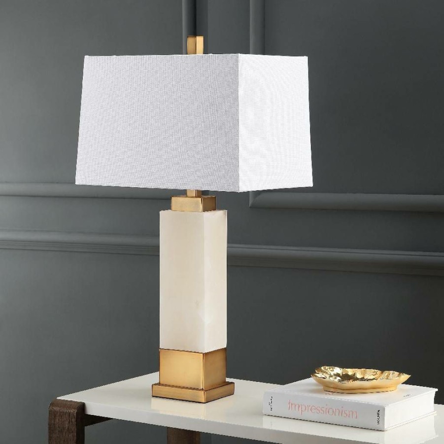 Lamps * | Closeout Sale Rozella Alabaster 29.5-Inch H Table Lamp Safavieh Tbl4006A