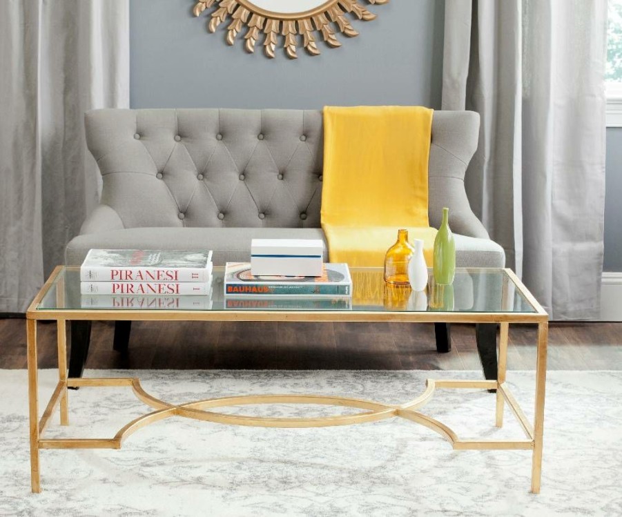 Living Furniture * | Wholesale Inga Coffee Table In Gold Safavieh Fox2543A