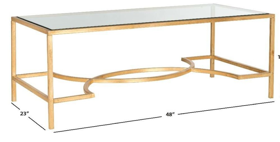 Living Furniture * | Wholesale Inga Coffee Table In Gold Safavieh Fox2543A