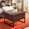 Living Furniture * | Hot Sell Kristie Contemporary Lift-Top Coffee Table In Dark Oak/Black Safavieh Fox2240A