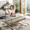 Living Furniture * | Classical Kayley Rectangular Modern Glass Coffee Table In Natural/Glass Safavieh Cof7004A