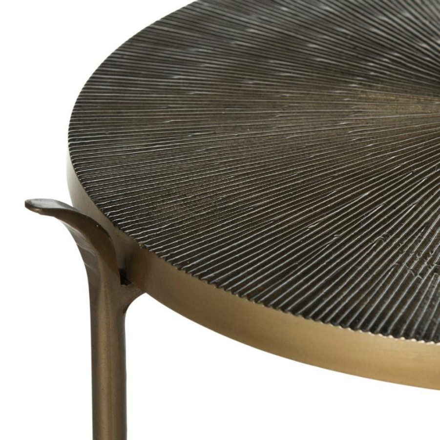 Living Furniture * | Featured Elda Side Table In Brass Safavieh Fox3251A