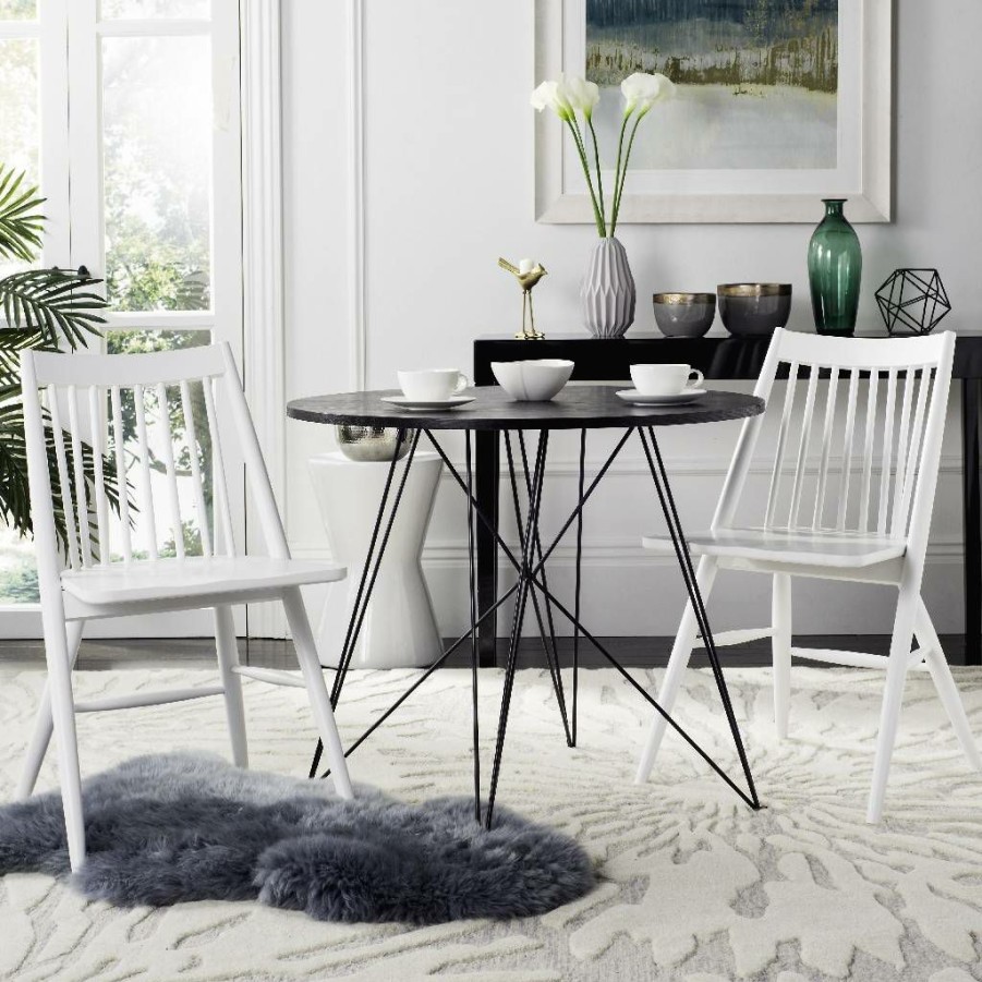 Furniture * | Online Wren 19 H Spindle Dining Chair In White (Set Of 2) Safavieh Dch1000B-Set2