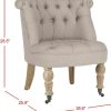 Living Furniture * | Featured Carlin Tufted Chair In Taupe/White Wash Safavieh Mcr4711B