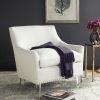 Living Furniture * | Online Hollywood Glam Tufted Acrylic White Club Chair W/ Silver Nail Heads In White/Clear Safavieh Mcr4214A