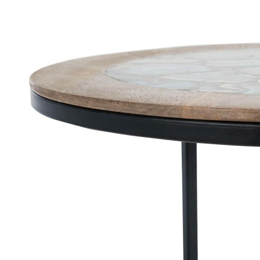 Living Furniture * | Special Offers Gemma Agate Side Table In Black Agate Safavieh Acc5301A