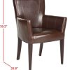 Living Furniture * | Hot Sell Dale Arm Chair In Brown/Cherry Mahogany Safavieh Mcr4710A