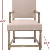 Living Furniture * | Shoping Faxon Arm Chair W/ Brass Nail Heads In Taupe/Pickled Oak Finish Safavieh Mcr4558A