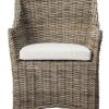 Living Furniture * | Online Ventura Rattan Arm Chair In Brown/White Safavieh Fox6505A