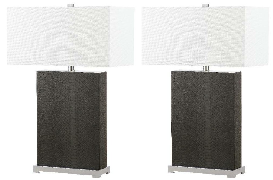 Lamps * | Best Sellers Joyce 27.75-Inch H Faux Snakeskin Table Lamp (Set Of 2) Safavieh Lit4402E-Set2